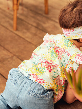 Baby Mädchen Bluse aus Baumwollsatin mit Blumendruck CASABRINA / 22E1BFN1CHE811