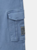 Glänzend blaue Cargohose mit schmalem Schnitt LESLIMAGE / 24H3PGJ1PANC206