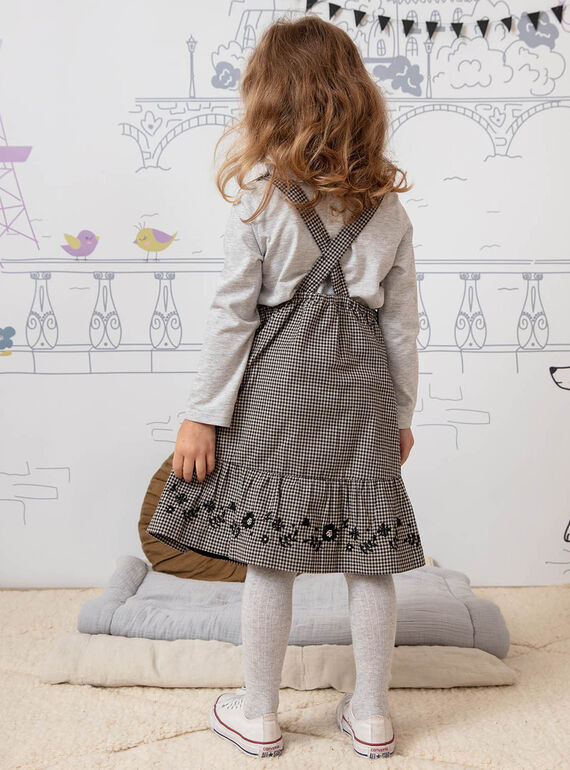 Kind Mädchen Gingham fließenden Latzhose Kleid BECHAETTE / 21H2PF21CHS090