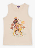 Sandfarbenes Tank Top mit Kamel- und Affenmuster FLIDEBAGE / 23E3PGP1DEB808