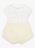 Vanillefarbener Body und Shorts mit Wolken- und Sonnenmuster FOULQUES / 23E0CMT1ENS114