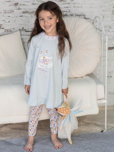 Baby Mädchen Pyjama Nachthemd und Leggings Himmel und Orange BEBALETTE / 21H5PF61CHNC227