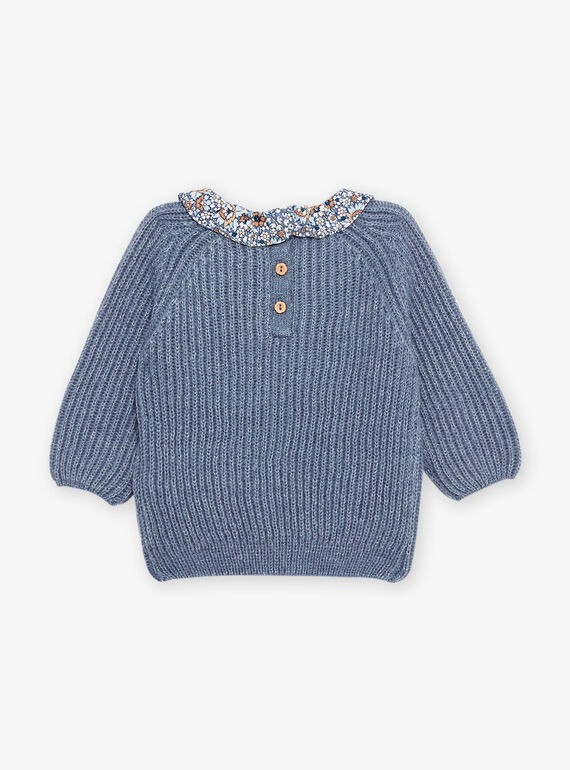 Blaugrauer Strickpullover DAROMY / 22H1BFY1PULC206