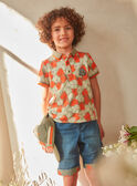 Orangefarbenes Poloshirt mit Palmen KLEPOLAGE / 24E3PGO1POL000