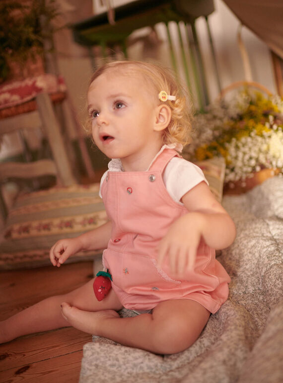 Baby Mädchen rosa Hose mit Fruchtdruck CALAURIE / 22E1BFJ1CHS413