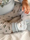 Blaues Bodysuit-T-Shirt, beige Hose und wassergrüne Socken FOREST / 23E0CG72ENS614