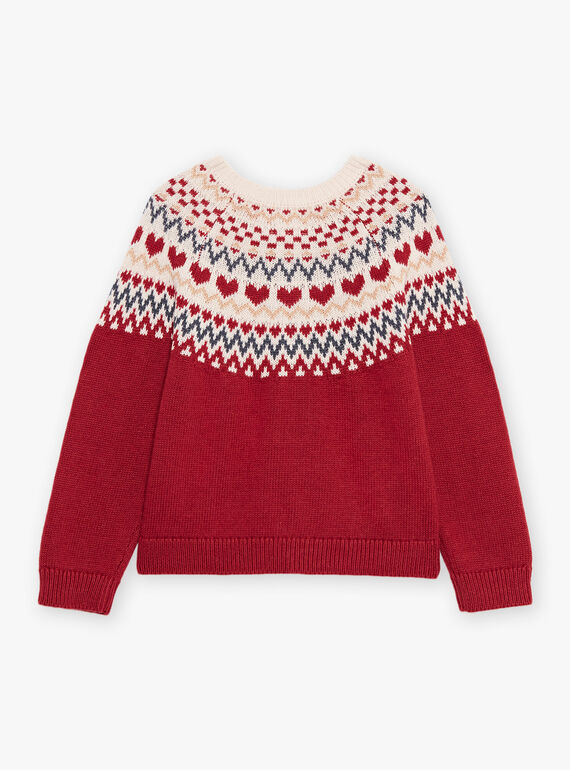 Rote und beigefarbene Strickjacke aus Wollgemisch DRIKERETTE / 22H2PFX2CARF526