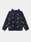 2-in-1-Regenmantel blau oder oder dunkelblau mit Tierprint und langen Ärmeln, Jungen NINIRAGE / 25H3PGE1IMP205