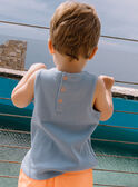 Baby Junge blaues Tank-Top mit Surf-Motiv CAYVAN / 22E1BGV2DEBC218