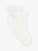 Elfenbeinfarbene Socken mit Lochmuster FAFLORE / 23E4BFI1SOQ005