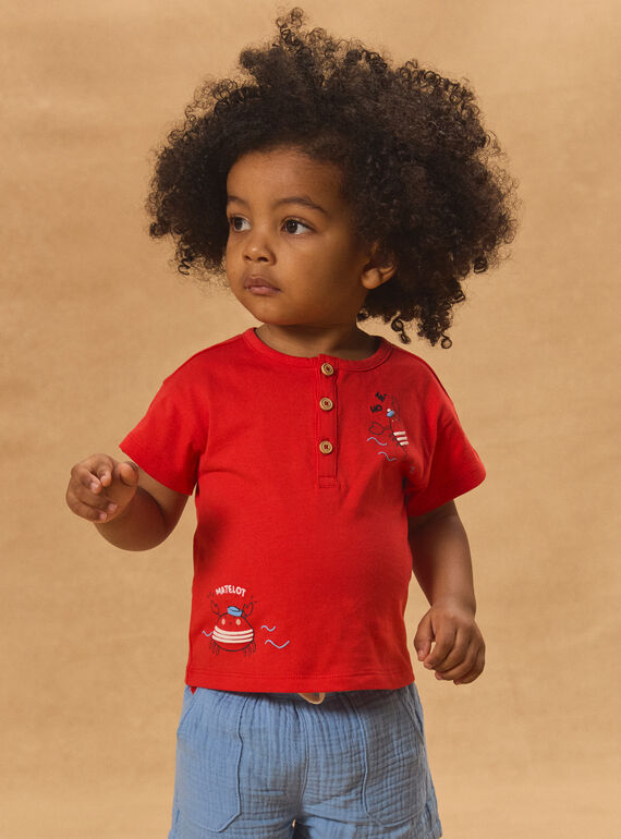 Rotes T-Shirt mit Krebs und Hummer MAVASCO / 25E1BGQ1TMC050
