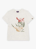 Hellgrau meliertes T-Shirt mit Nashorn FRIZOTAGE3 / 23E3PGD4TMCA011