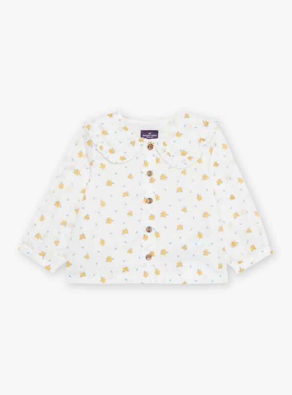 Ecru Bluse mit Blumenmuster FABELLE / 23E1BF81CHE001