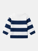 Blau-weißer Pullover mit Streifendruck LADAEL / 24H1BGJ1PUL001