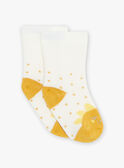 Jacquard-Sonnensocken in ecru und sonnengelb FABILLIE / 23E4BF81SOQ001