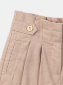 Beige bestickte Shorts mit Abnähern KISHORETTE / 24E2PFC1SHO804