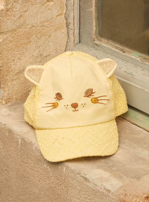 Kappe mit englischen Stickereien als Katzenmotiv KOSKETTE / 24E4PFD3CHAB104