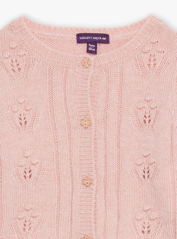 Langärmelige Strickjacke mit Lochmuster DATAMY / 22H1BFZ1CAR301