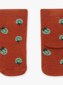 Ringelsocken ziegelrot mit Tomaten FACOCO / 23E4BGB2SOQ506