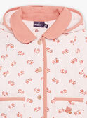 Gesteppter Kapuzenmantel in rosa mit Blumendruck. FIMARIE / 23E1BF51VESD319