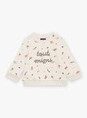 Beigefarbenes Sweatshirt aus Molton mit Tiermuster FATAHAR / 23E1BGP1SWE007