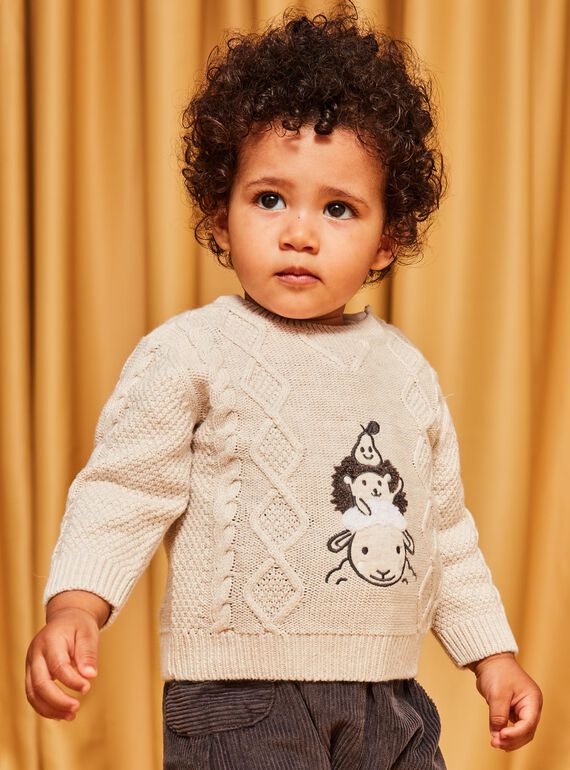 Pullover aus meliertem Fantasiestrick DALUGO / 22H1BGR1PULA011