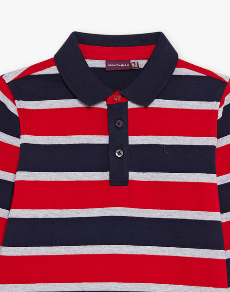 Polo-Shirt mit roten und marineblauen Streifen DIPOLAGE2 / 22H3PGQ1POL050