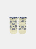 Blassgelbe Jacquard-Blumensocken KAULINE / 24E4BFR1SOQ103