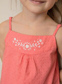 Rosa Tank-Top mit Blumenstickerei ZUDOUETTE / 21E2PFT1DEBD313