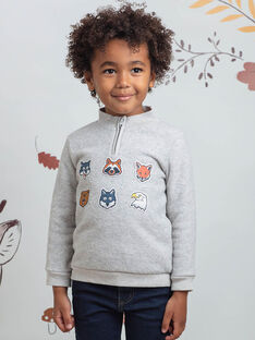 Baby Boy grauer Pullover mit Tierstickerei BIAGE / 21H3PGJ1PULJ902