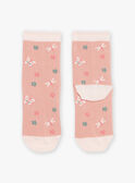 Rosa Socken mit Schmetterlings-Jacquard FISOZETTE / 23E4PFD1SOQD318
