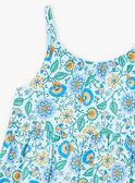 Kurzes türkisfarbenes Rüschenkleid mit Blumenprint KRUROBETTE 2 / 24E2PFK4RBS020