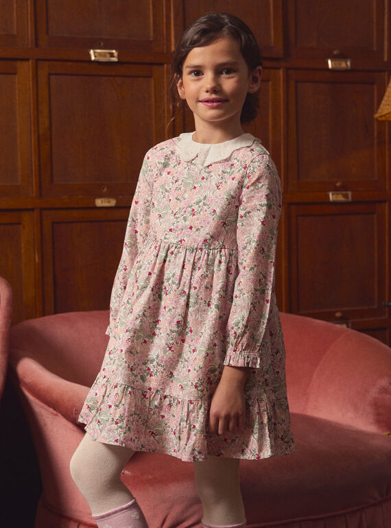 Geblümtes Kleid mit Bubikragen  LADEDETTE / 24H2PFQ1ROB001