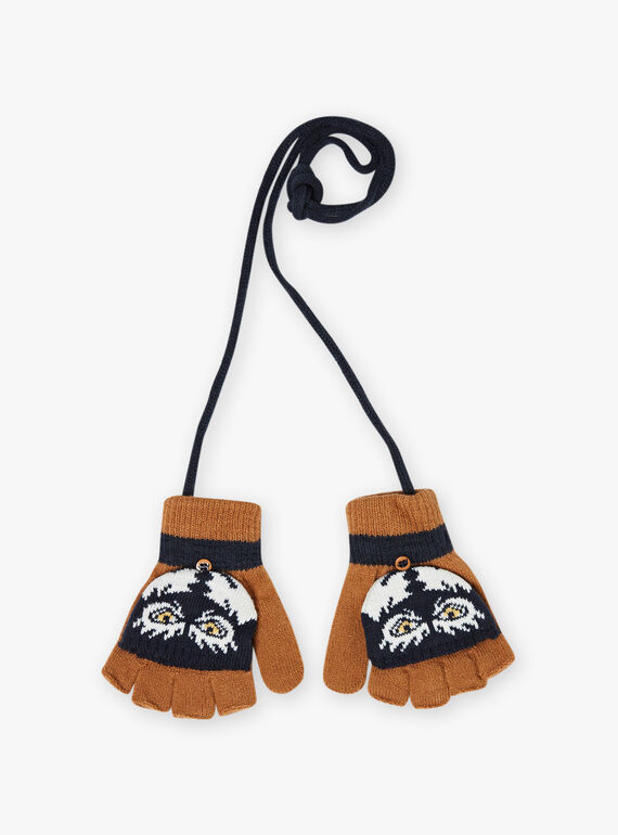 2-in-1-Wolf-Fäustlinge für Baby-Jungen BIMITAGE / 21H4PGE2GAN804