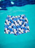 Baby Junge hellblaue Badeshorts mit Blattaufdruck CILEO / 22E4BGO1MAI701