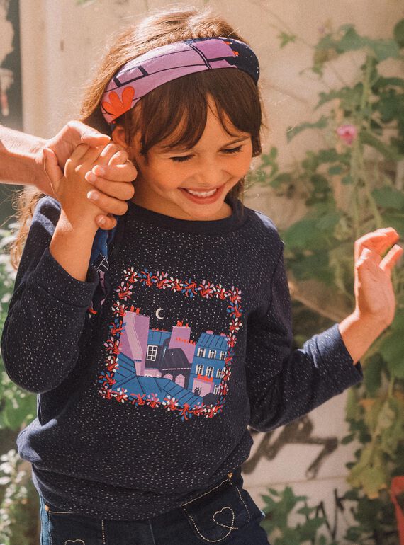 Camille Witt Limited Edition - Marinefarbenes Sweatshirt mit Pailletten DOSWETTE / 22H2PFT1SWE705