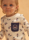 T-Shirt, weiß mit Waschbär-Print und langen Ärmeln, Baby, Jungen NAIVAN / 25H1BGP1TMLA015