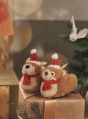 Braune Pantoffeln mit 3D-Weihnachts-Rentier-Animation GRYNOELAGE / 23F10PG62PTD802