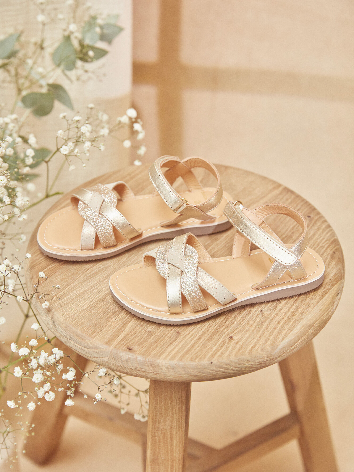 Goldene Sandalen mit Pailletten Madchen Sergent Major