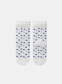 Jacquard-Socken in Ecru mit Blumenmuster MEFLERETTE / 25E4PF81SOQ114