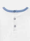 T-Shirt-Body in Ecru und Hellblau mit Straßenbahn- und Tiermotiven LADULIO / 24H1BGJ1BOD001