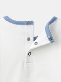 T-Shirt-Body in Ecru und Hellblau mit Straßenbahn- und Tiermotiven LADULIO / 24H1BGJ1BOD001