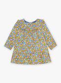 Rüschenkleid in marineblau mit Blumenmuster  FABETTY / 23E1BF81ROB070