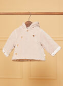 Beige Samtjacke mit Kapuze für Neugeborene LOAC / 24H0CM11VES007