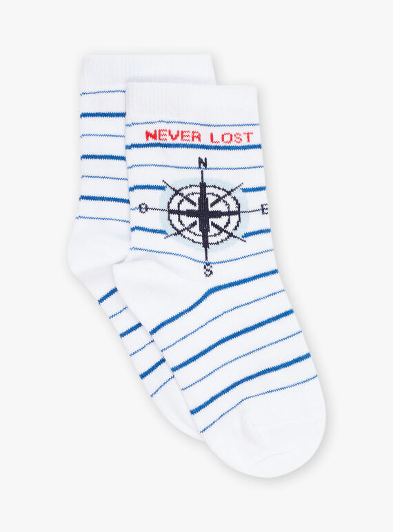 Marineblau-weiß gestreifte Socken FOSOLAGE / 23E4PGC1SOQ000