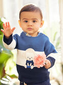 Baby Junge dreifarbiger Pullover mit Affenmotiv CARAYNAL / 22E1BGK1PUL703