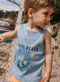 Baby Junge blaues Tank-Top mit Surf-Motiv CAYVAN / 22E1BGV2DEBC218