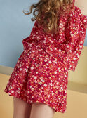 Fuchsiafarbene Shorts mit Blumendruck, Kind Mädchen CAUSHOETTE 1 / 22E2PFT3SHO304