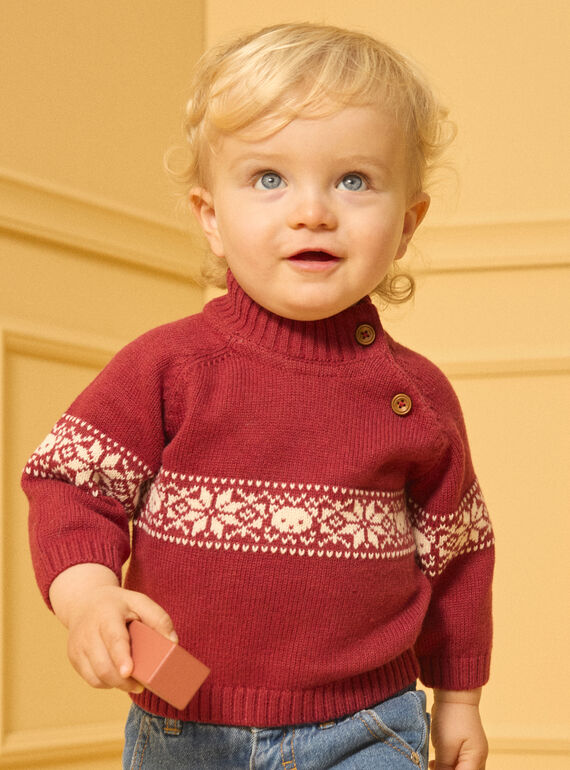 Jacquard-Pullover Tiere und Flocken LASIXON / 24H1BGR1PUL501