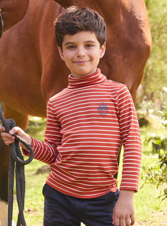 Orange gestreifter Unterziehpullover LARAYAGE / 24H3PGR1SPL400